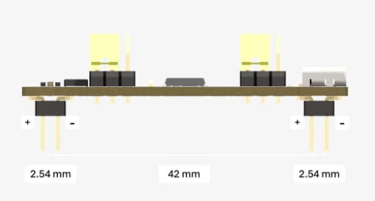 Mechanical Drawing - Axiometa BrodBoost-C USB Type-C® Breadboard Power Supply